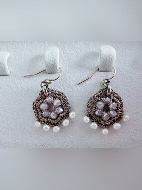 Boho gold filled freshwater pearl earrings
